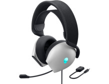 Dell Alienware Wired Gaming Headset AW520H Over-Ear, Built-in microphone, Lunar Light, Noise canceling