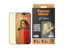 PanzerGlass Screen protector, Apple, iPhone 15 Pro, Glass, Clear, Eyecare