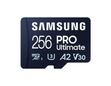 Samsung MicroSD Card PRO Ultimate 256 GB, microSDXC Memory Card, Flash memory class U3, V30, A2, SD adapter