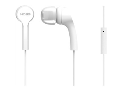 Koss Headphones KEB9iW Wired, In-ear, Microphone, White