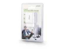 EnerGenie 2-port universal USB charger EG-U2C2A-03-W White