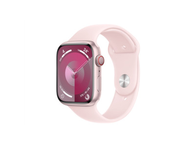 Apple Apple Watch Series 9 GPS + Cellular 45mm Pink Aluminium Case with Light Pink Sport Band - M/L