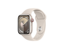 Apple Apple Watch Series 9 GPS + Cellular 41mm Starlight Aluminium Case with Starlight Sport Band - S/M