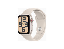 Apple Watch SE GPS + Cellular 40mm Starlight Aluminium Case with Starlight Sport Band - M/L Apple