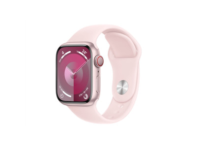 Apple Watch Series 9 GPS + Cellular 41mm Pink Aluminium Case with Light Pink Sport Band - S/M Apple