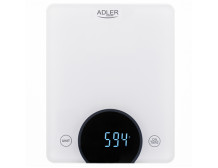 Adler Kitchen Scale AD 3173w Maximum weight (capacity) 10 kg Graduation 1 g Display type LED White