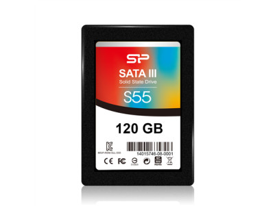 Silicon Power Slim S55 120 GB SSD interface SATA Write speed 420 MB/s Read speed 550 MB/s