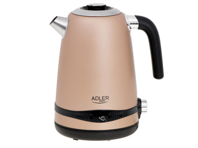 Adler Kettle AD 1295 Electric 2200 W 1.7 L Stainless steel 360 rotational base Golden