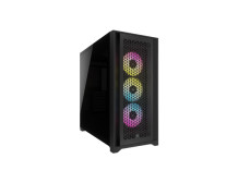Corsair Tempered Glass PC Case iCUE 5000D RGB AIRFLOW Side window Black Mid-Tower Power supply included No