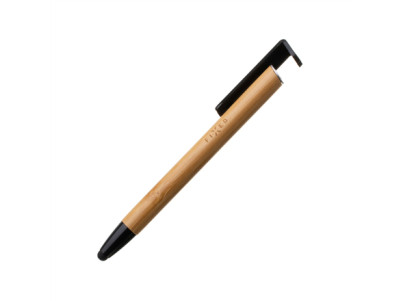 Fixed Pen With Stylus and Stand 3 in 1 Pencil Bamboo Stylus for capacitive displays Stand for phones and tablets