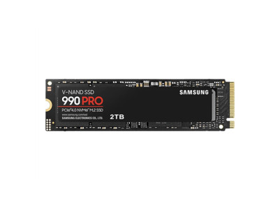 Samsung 990 PRO 2000 GB SSD form factor M.2 2280 SSD interface PCIe Gen4x4 Write speed 6900 MB/s Read speed 7450 MB/s