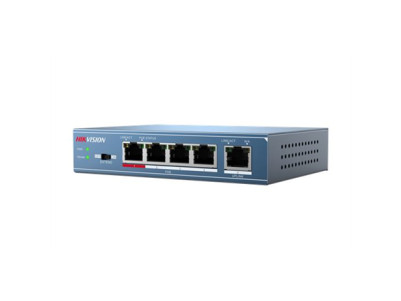 Hikvision Switch DS-3E0105P-E Unmanaged Desktop 10/100 Mbps (RJ-45) ports quantity 4 1 Gbps (RJ-45) ports quantity 1 PoE ports q