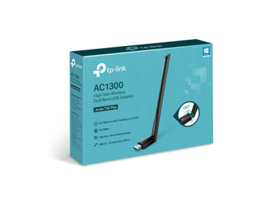 TP-LINK Dual Band USB Adapter Archer T3U Plus 2.4GHz/5GHz, 802.11ac, AC1300, External Antenna, MU-MIMO Technology