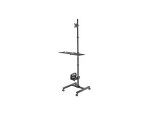 Digitus Mobile workstation with individual height adjustment DA-90374 17-32 " Monitor Mount, PC Holder Black