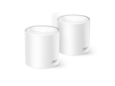 TP-LINK AX1500 Whole Home Mesh Wi-Fi 6 System Deco X10 (2-pack) TP-LINK 802.11ax 10/100/1000 Mbit/s Ethernet LAN (RJ-45) ports 1