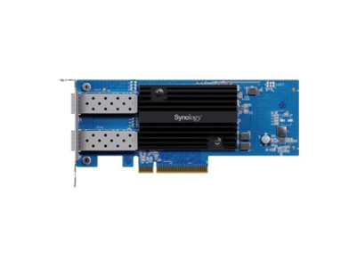 Synology E25G30-F2 Dual-port 25GbE SFP28 add-in card designed to accelerate bandwidth-intensive workflows