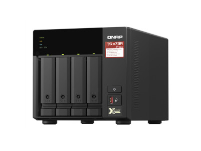 QNAP | 4-Bay QTS and QuTS hero NAS | TS-473A-8G | Up to 4 HDD/SSD Hot-Swap | AMD Ryzen | Ryzen V1500B Quad-Core | Processor freq