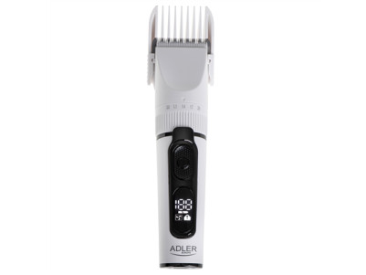 Adler | Hair Clipper with LCD Display | AD 2839 | Cordless | Number of length steps 6 | White/Black