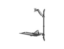 Digitus Sit-Stand Workstation Wall Single Mount, Max load 1-8 kg, max Screen Size: 17"-32", Black | Digitus
