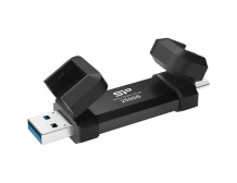 Portable External SSD | DS72 | 250 GB | USB Type-A and USB Type-C 3.2 Gen 2 | Black