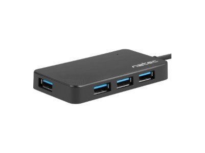 Natec USB 3.0 HUB, Silkworm, 4-Port, Black | Natec | 4 Port Hub With USB 3.0 | Silkworm NHU-1343 | Black | USB Type-C | 0.15 m