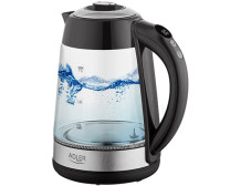 Adler | Kettle | AD 1285 | Electric | 2200 W | 1.7 L | Glass/Stainless steel | 360 rotational base | Grey