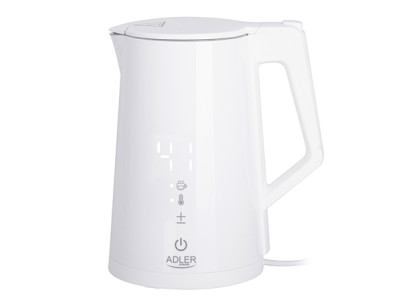 Adler | Kettle | AD 1345w | Electric | 2200 W | 1.7 L | Stainless steel | 360 rotational base | White