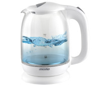 Mesko | Kettle | MS 1302w | Electric | 2200 W | 1.7 L | Glass | 360 rotational base | White
