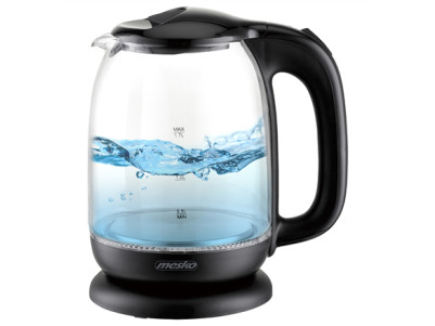 Mesko | Kettle | MS 1302b | Electric | 2200 W | 1.7 L | Glass | 360 rotational base | Black