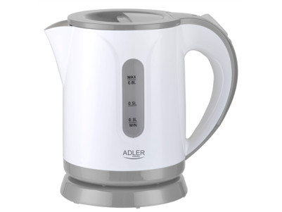 Adler | Kettle | AD 1371g | Electric | 850 W | 0.8 L | Stainless steel/Polypropylene | 360 rotational base | White/Grey