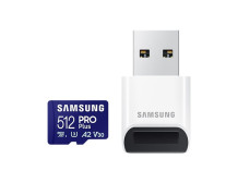 Samsung | PRO Plus microSD Card with USB Adapter | 512 GB | MicroSDXC | Flash memory class U3, V30, A2