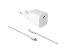 Fixed | Mini USB-C Travel Charger USB-C/Lightning Cable