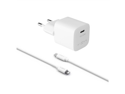 Fixed | Mini USB-C Travel Charger USB-C/Lightning Cable