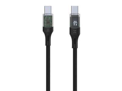 Fixed | Cable USB-C/USB-C with display, PD support, 1.2m, USB 2.0, 100W | FIXDD-CC12-BK