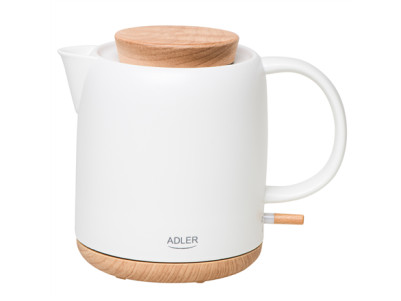 Adler Electric Kettle | AD 1304 | Electric | 1200 W | 1 L | Ceramic | 360 rotational base | White