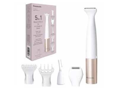Panasonic 5-in-1 Body and Bikini Trimmer Kit | ES-WM31 | Cordless | Wet & Dry | White/Gold Rose