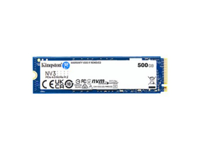 Kingston SSD | NV3 | 500 GB | SSD form factor M.2 2280 | Solid-state drive interface PCIe NVMe Gen 4.0 (x4) | Read speed 5000 MB
