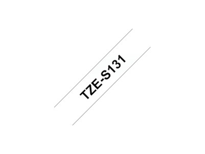 Brother | TZe-S131 Strong Adhesive Laminated Tape | Black on Clear | TZe | 8 m | 1.2 cm