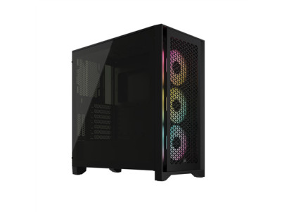 Corsair | Tempered Glass PC Case | iCUE 4000D RGB AIRFLOW | Side window | Black | Mid-Tower | Power supply included No