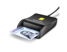AXAGON Compact desktop USB contact Smart/ID card reader with long, USB-A cable | CRE-SM3N