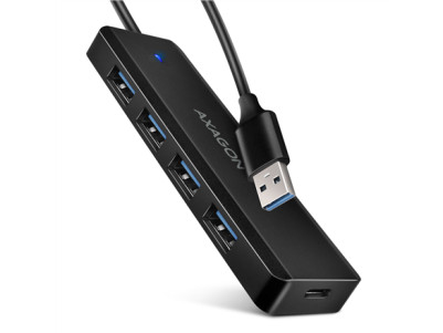 AXAGON Travel four-port USB-A 5Gbps hub | HUE-C1A