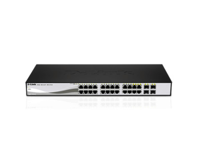 D-LINK DGS-1210-20, Gigabit Smart Switch with 16 10/100/1000Base-T ports and 4 Gigabit MiniGBIC (SFP) ports, 802.3x Flow Control