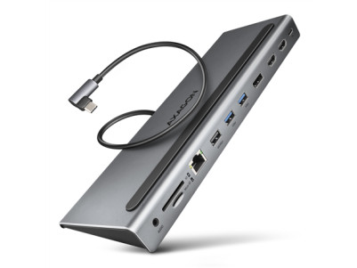 AXAGON USB-C 5Gbps TRIPLE 4K DISPLAY 11in1 Hub | HMC-4KX3