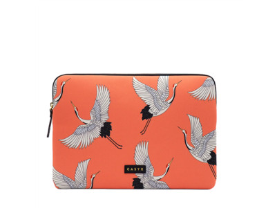 Casyx | SLVS-000006 | Casyx for MacBook | Fits up to size 13 /14 " | Sleeve | Coral Cranes | Waterproof