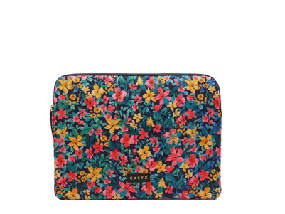 Casyx | SLVS-000023 | Casyx for MacBook | Fits up to size 13 /14 " | Sleeve | Canvas Flowers Dark | Waterproof