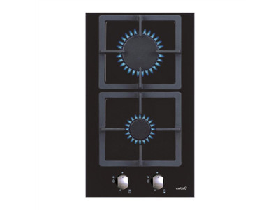 CATA | Hob | SCI 3002 BK | Gas on glass | Number of burners/cooking zones 2 | Rotary knobs | Black