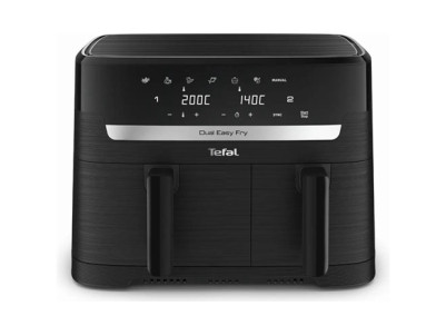 TEFAL Dual Easy Fry Essential Airfryer | EY901N | Power 2700 W | Capacity 8.3 L | Black