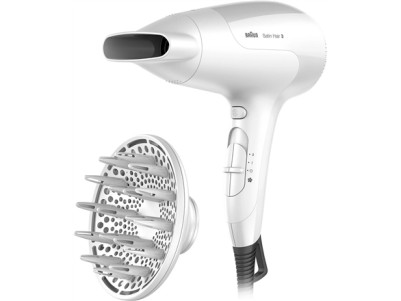 Braun | Hair Dryer | HD385 | 2000 W | Number of temperature settings 3 | Ionic function | Diffuser nozzle | White