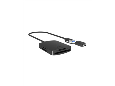 Raidsonic 4-in-1 Card Reader with USB 3.2 Gen 1 Type-A + Type-C | IB-CR302-CU3