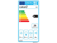 CATA Hood | VK 6000 WH | Wall mounted | Energy efficiency class A | Width 60 cm | 398 m /h | Push buttons | CSLED | White